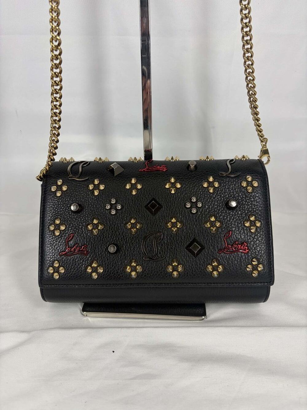 Christian Louboutin Paloma Small crossbody in pebbled leather studded SPB-368882